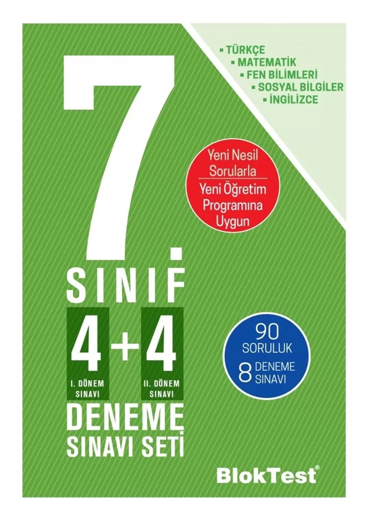 7.Sınıf Tudem Bloktest 4+4 Deneme Sınavı Seti