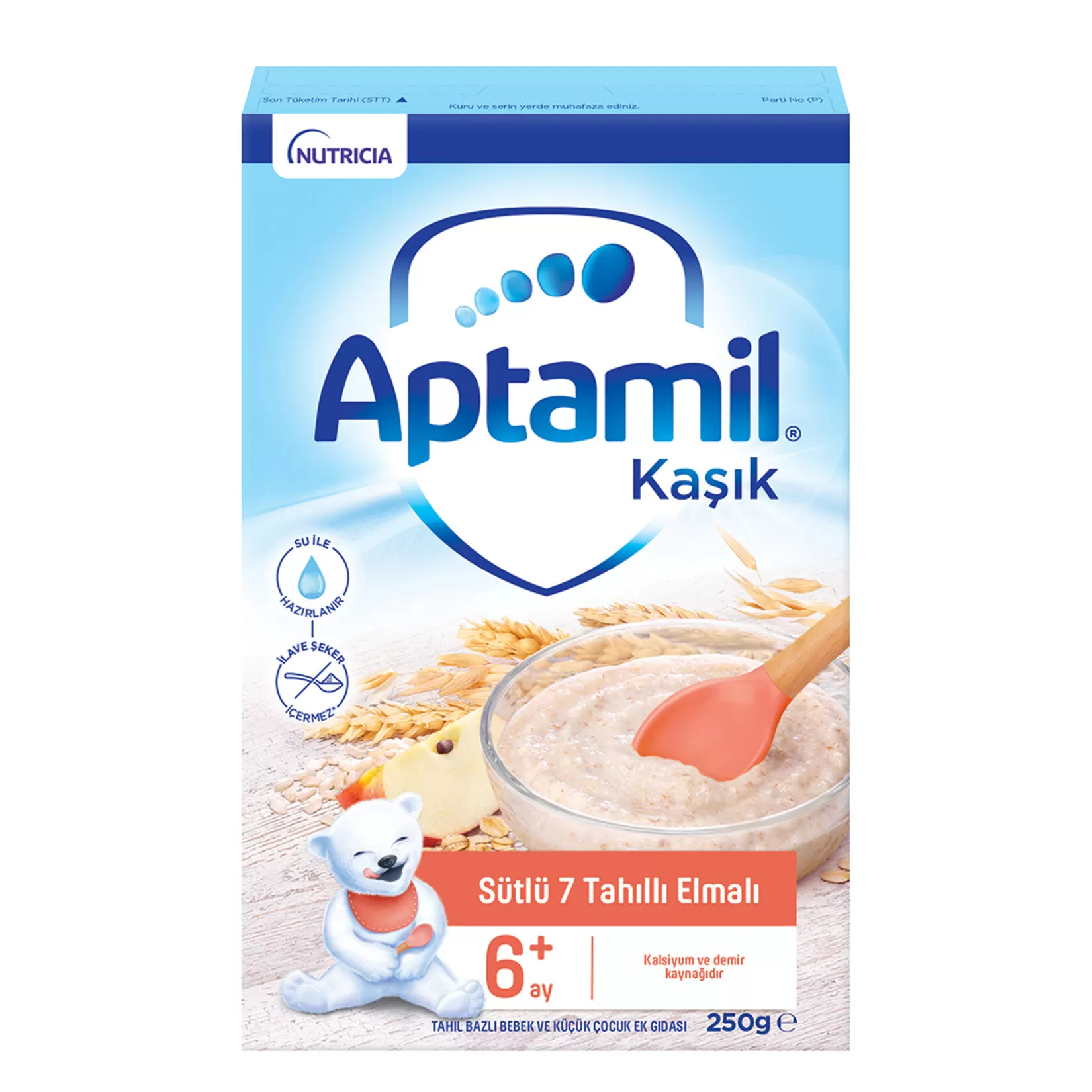 Aptamil Kaşık Mama Sütlü 7 Tahıllı Elmalı 250 gr