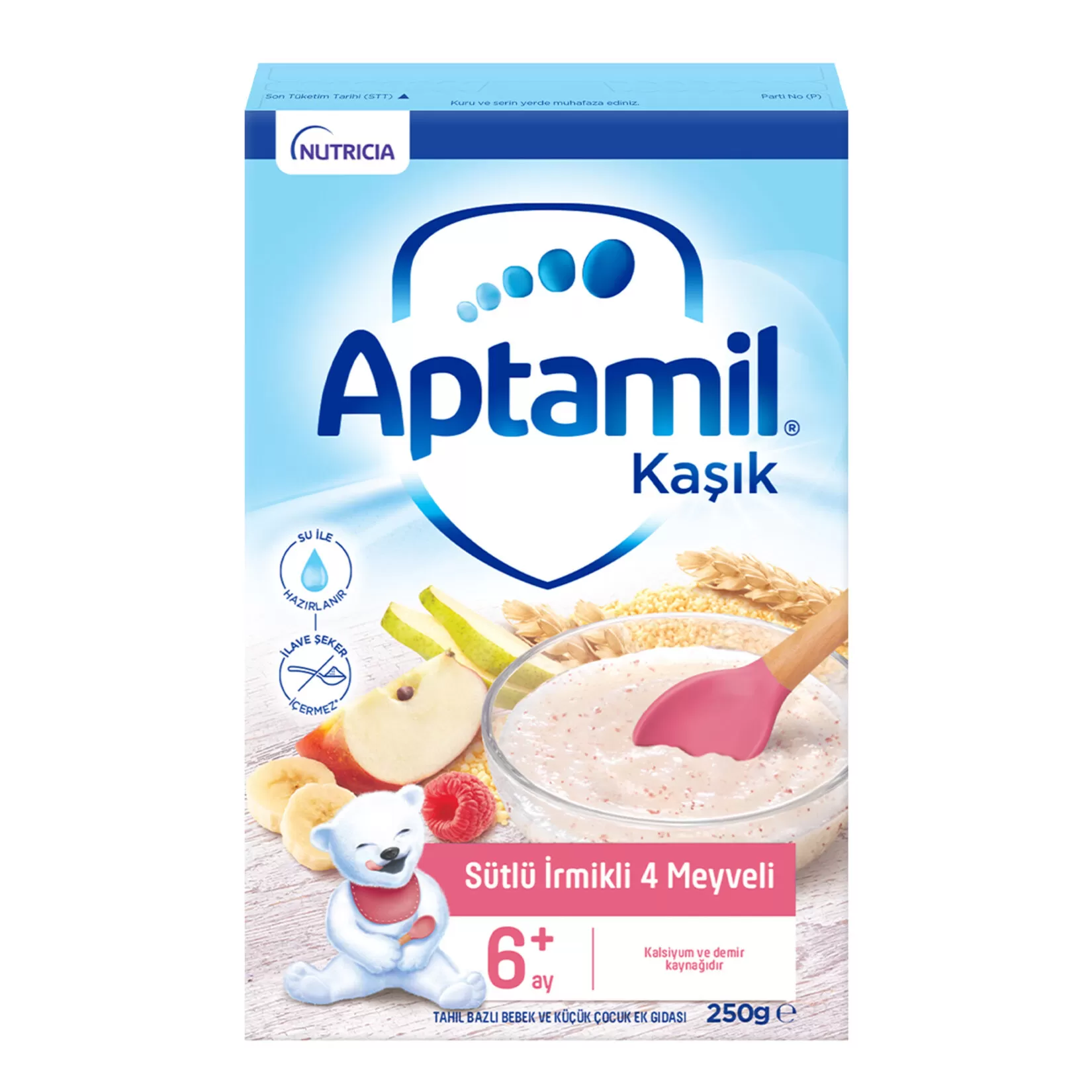 Aptamil Kaşık Mama Sütlü İrmikli 4 Meyveli 250 gr