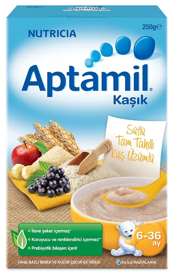 Aptamil Sütlü Tam Tahıllı Kuş Üzümlü Kaşık Maması 250 gr.