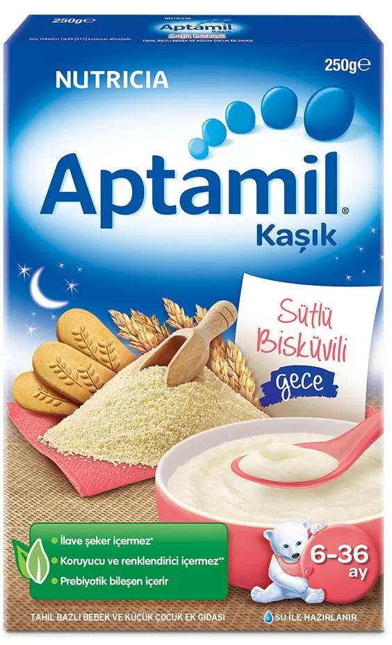 Aptamil Sütlü Bisküvili Gece Kaşık Maması 250 gr.