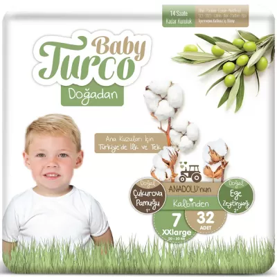 Baby Turco Bebek Bezi 7 Numara 20-30 Kg 32*6 192 Adet