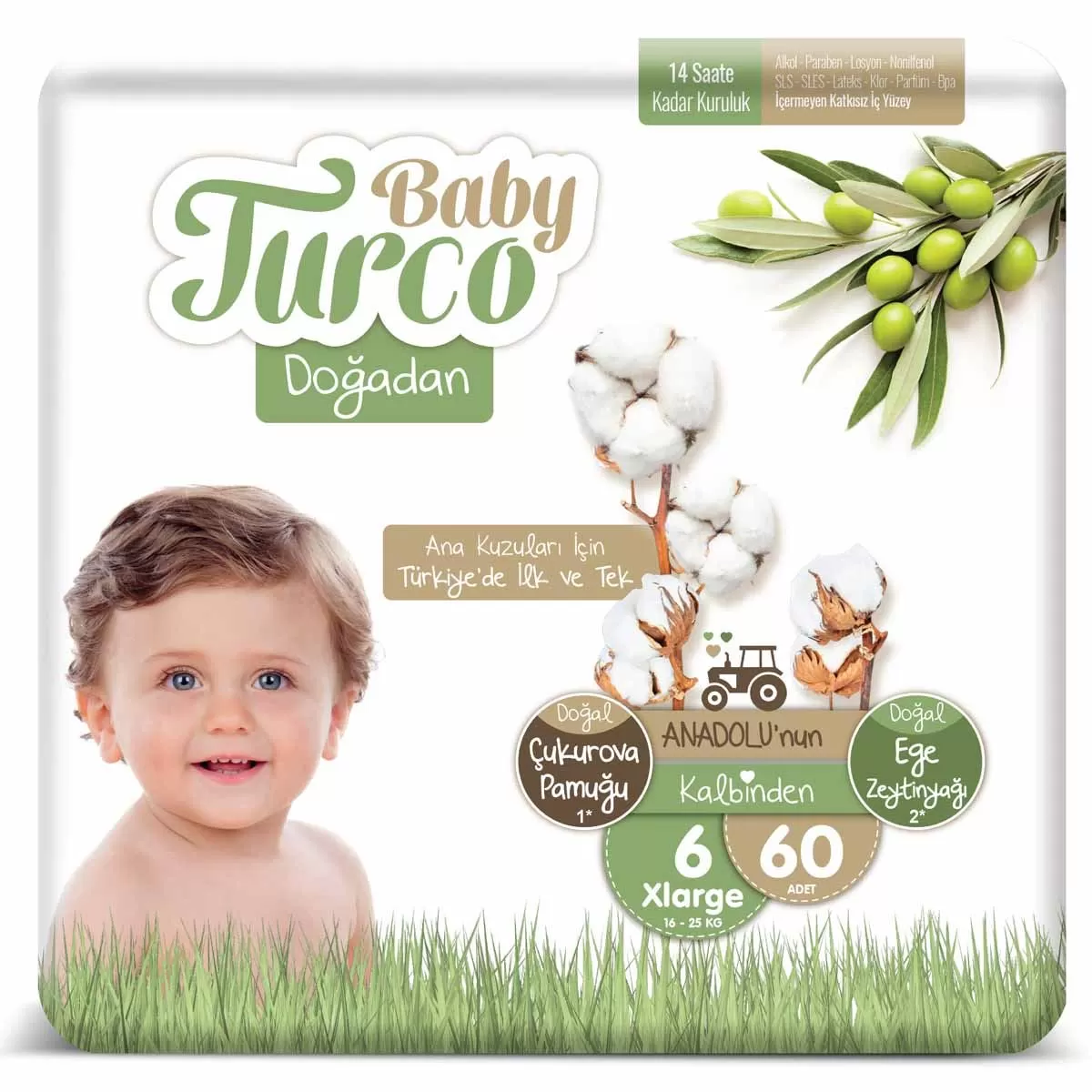 Baby Turco Doğadan 6 Numara Xlarge 16-25 Kg 20x3 60 Adet