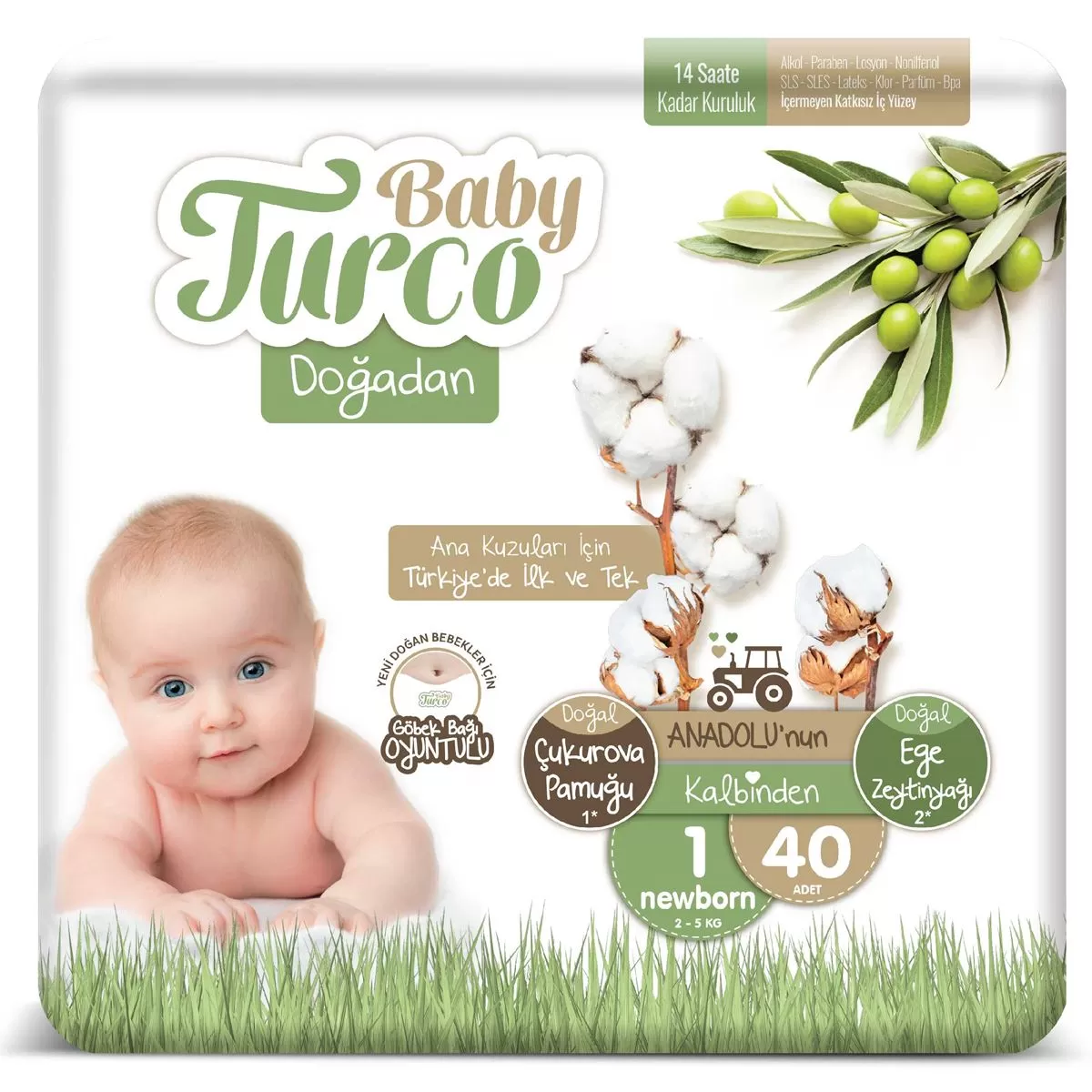 Baby Turco Doğadan 1 Numara Newborn 2-5 Kg 40 Adet