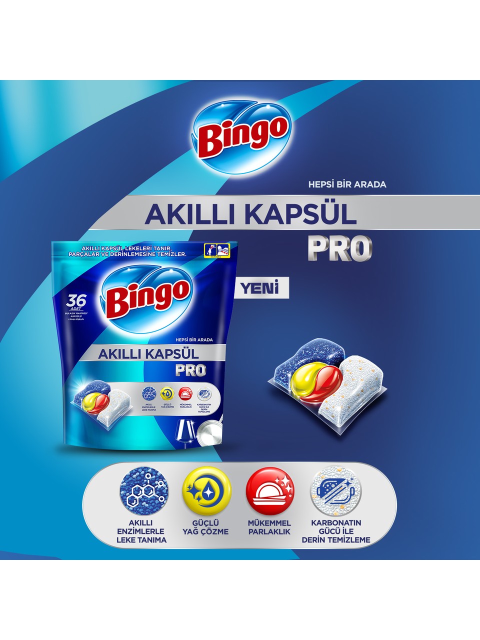 Bingo Akıllı Kapsül Pro Bulaşık Makinesi Deterjanı 80 Tablet