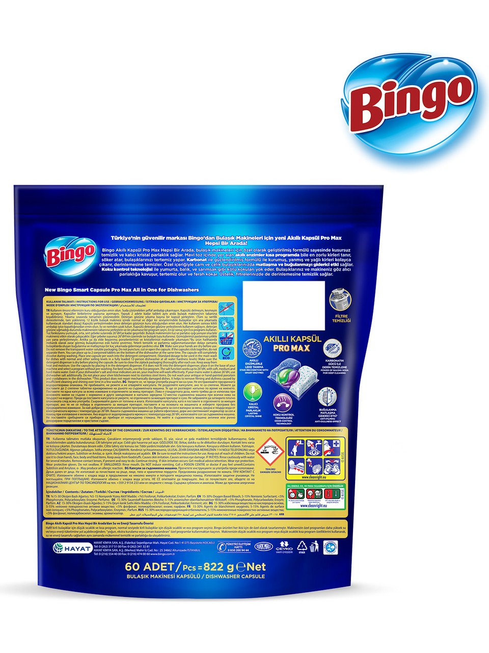 Bingo Akıllı Kapsül Pro Max Bulaşık Makinesi Deterjanı 60 Tablet