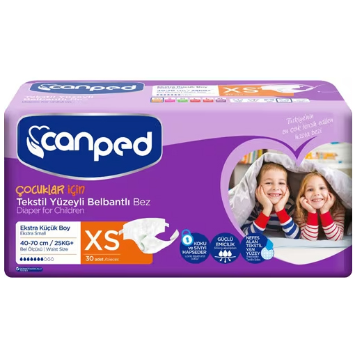 Canped Çocuklar İçin Belbantlı Hasta Bezi Xs Beden 30x4 120 Adet