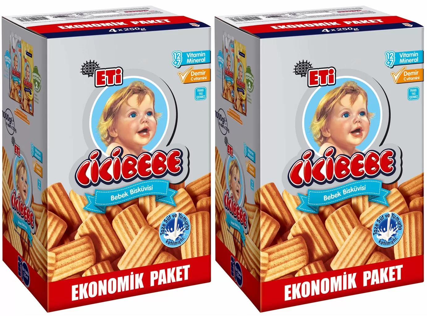 Eti Cicibebe Bebek Bisküvisi 1000 gr (2'li paket)