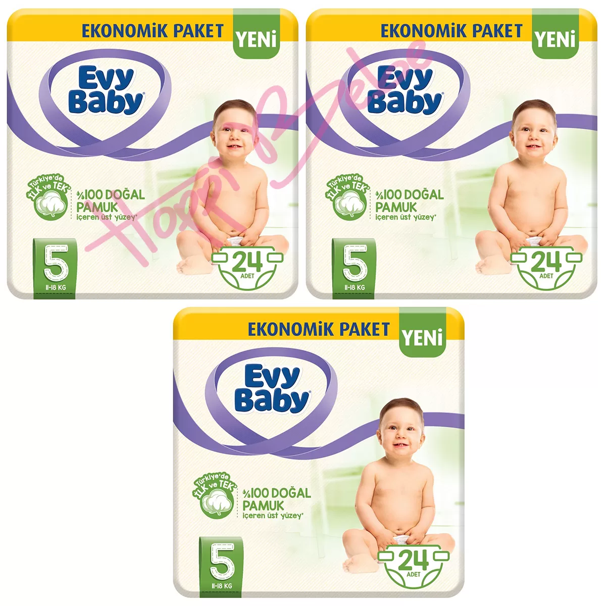 Evy Baby Bebek Bezi 5 Beden Junior 24*3 72 Adet