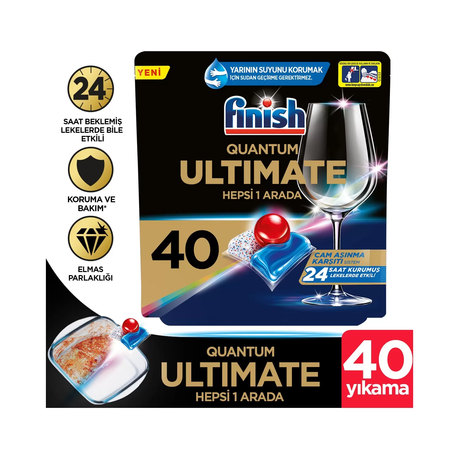 Finish Quantum Ultimate 40 Tablet Bulaşık Makinesi Deterjanı