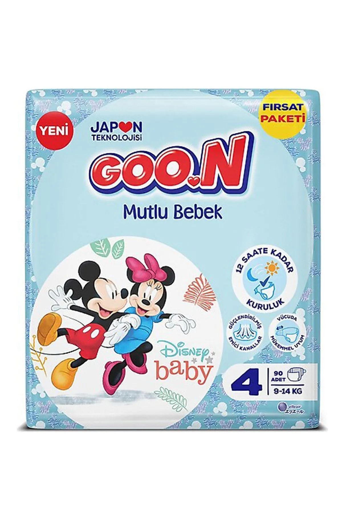 Goon Mutlu Bebek Fırsat Paketi Bebek Bezi 4 Beden 90 Adet