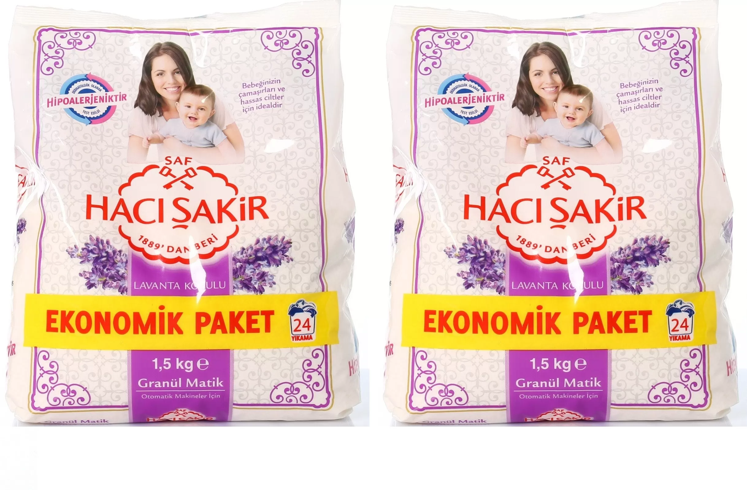 Hacı Şakir Granül Matik Bebek Çamaşır Deterjanı 2'li 3000 Gr