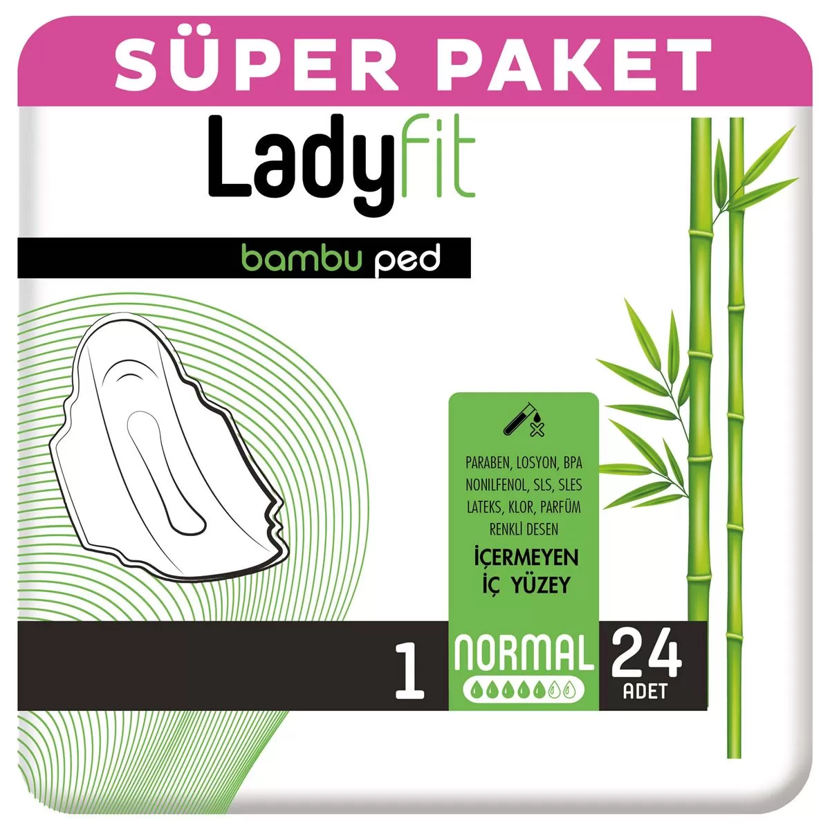 Ladyfit Bambu Normal Ped 24x5 120 Adet