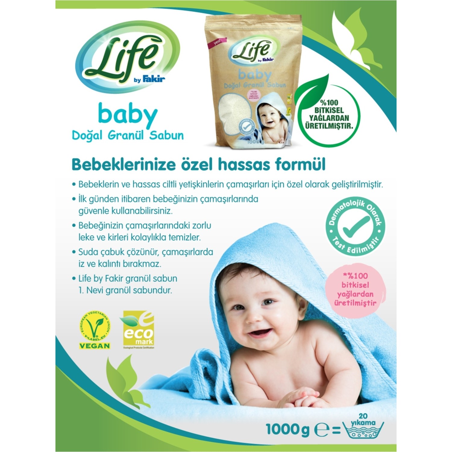 Life By Fakir Doğal Granül Sabun 1000 gr 2 Adet