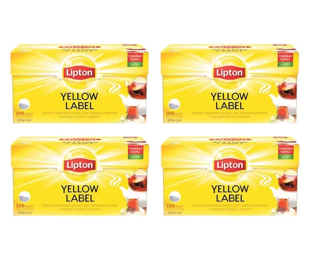 Lipton Yellow Label Demlik Poşet Çay 100'lü 4 Paket