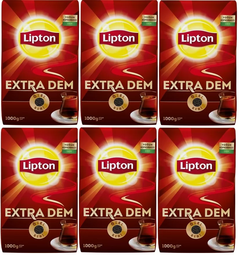 Lipton Yoğun Kıpkırmızı Extra Dem Siyah Çay 6x1 Kg