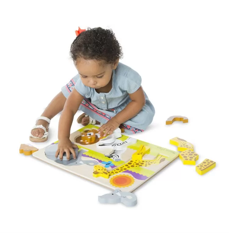 Melissa & Doug Ahşap Tombul Parçalı Yapboz- Safari