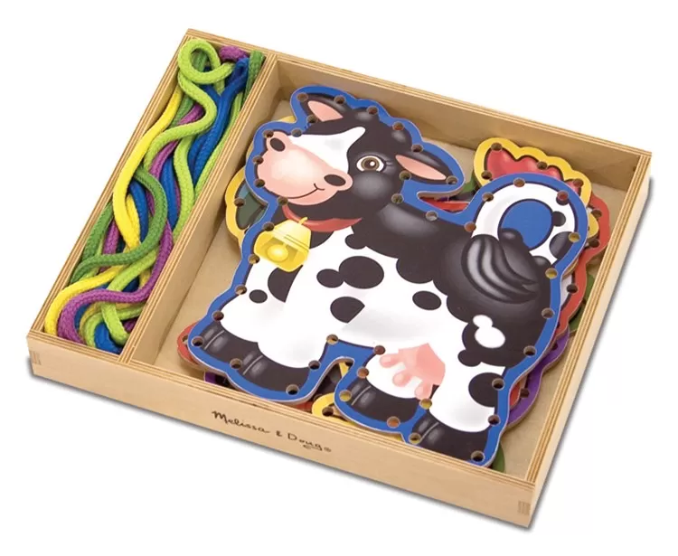 Melissa & Doug Ahşap İp Geçirme - Çiftlik Hayvanları