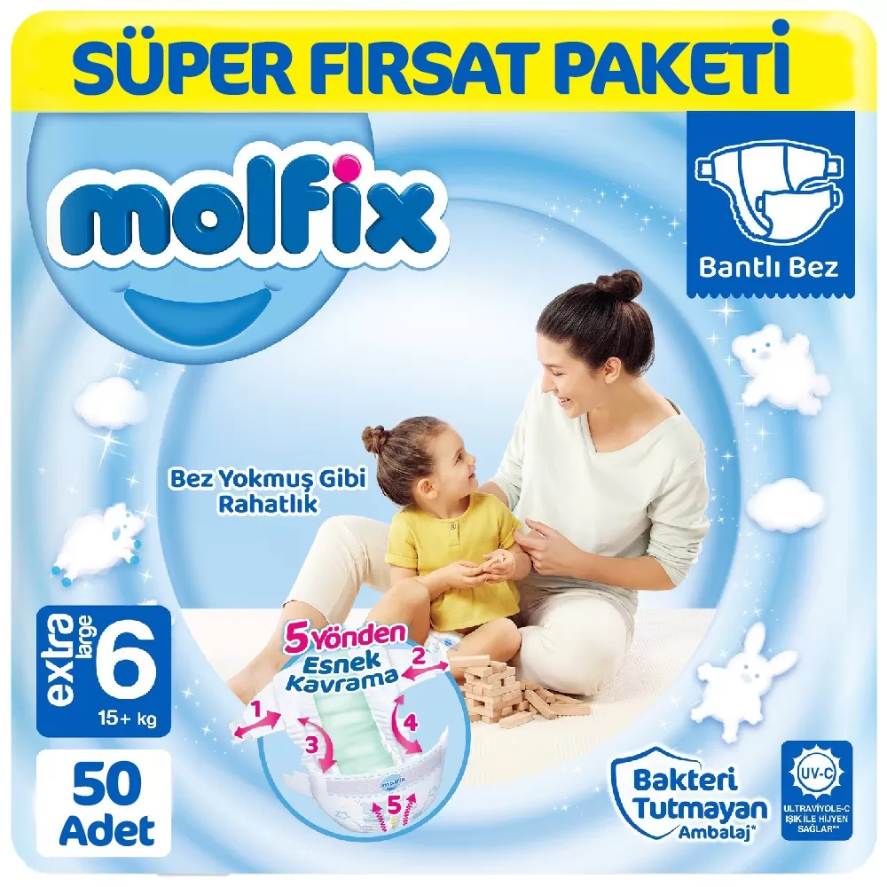 Molfix Bebek Bezi 6 Beden Süper Fırsat Paketi 50 Adet