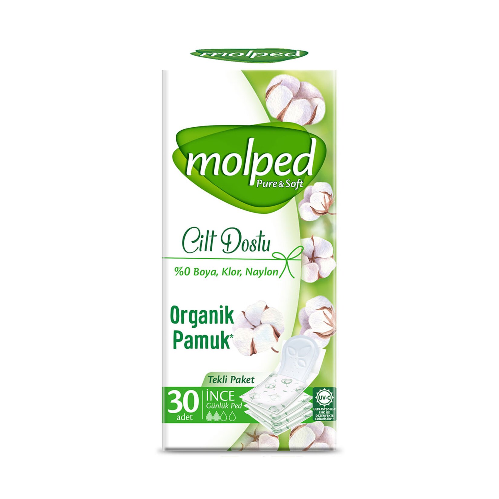 Molped Pure&Soft Günlük Ped 30 Adet (Tekli Paketli)