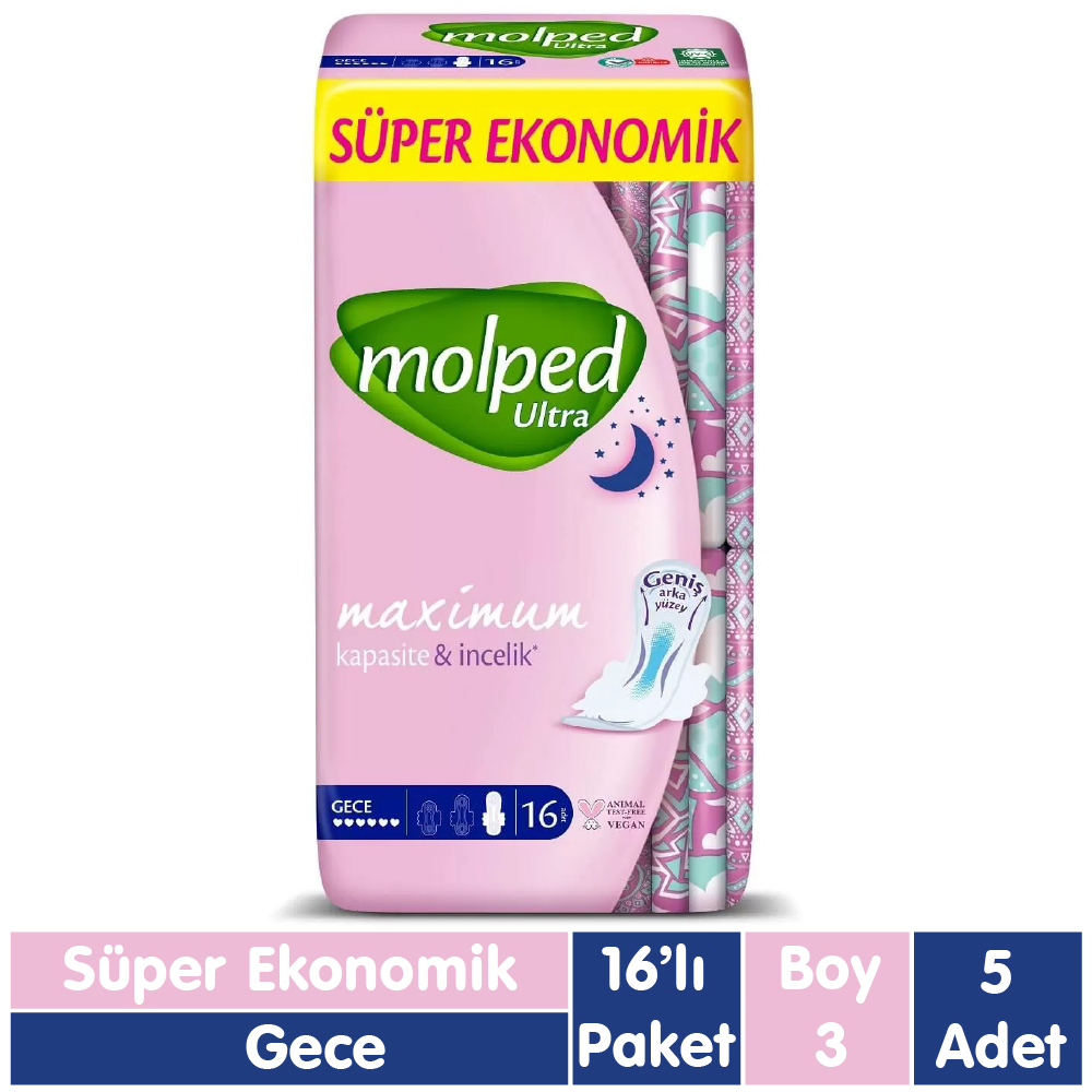 Molped Ultra Anatomik Ped Gece 16x5 80 Adet