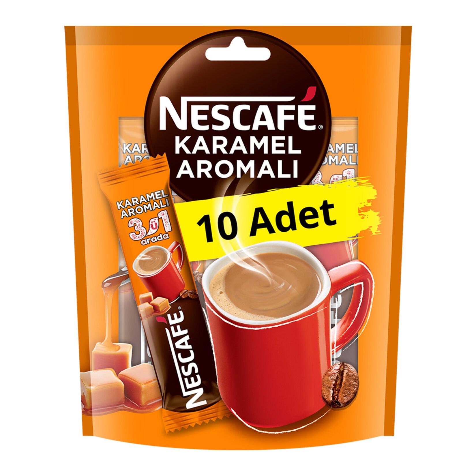 Nescafe 3'ü 1 Arada Karamel Aromalı Kahve 17,6 gr 30 Adet