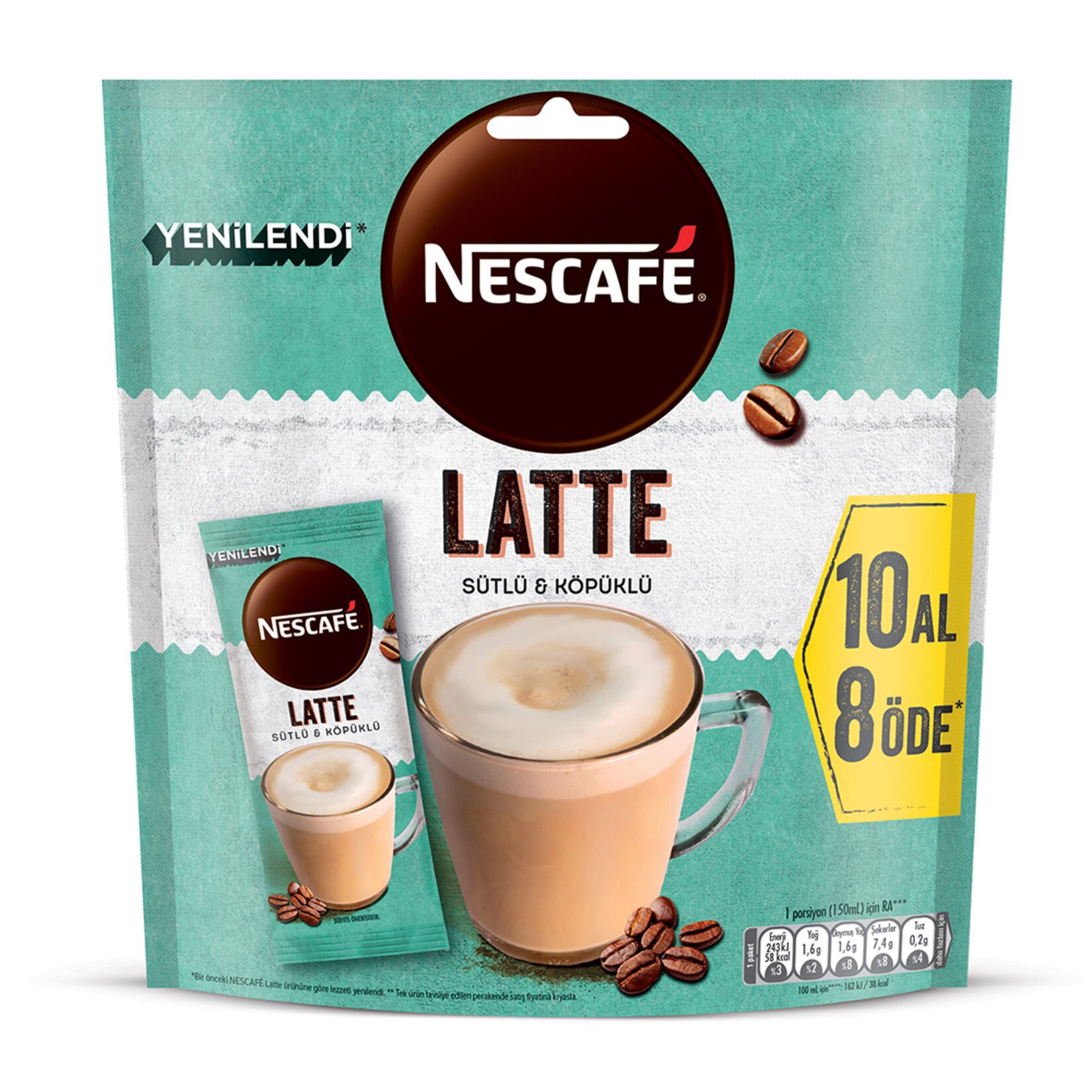 Nescafe Latte Kahve 14,5 gr 10 Adet