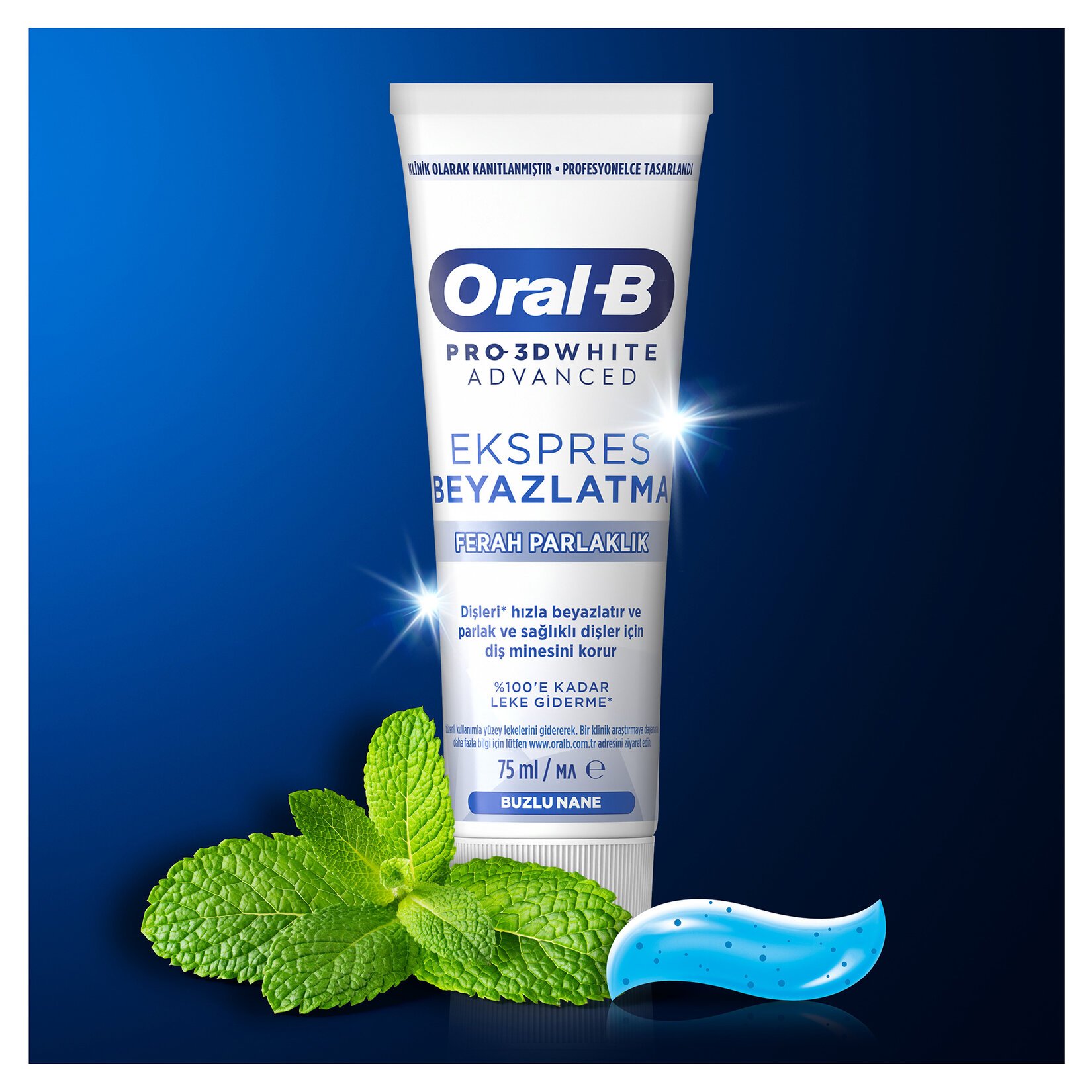 Oral-B Pro 3D White Advanced Ekspres Beyazlatma Ferah Parlaklık Diş Macunu 75 ml