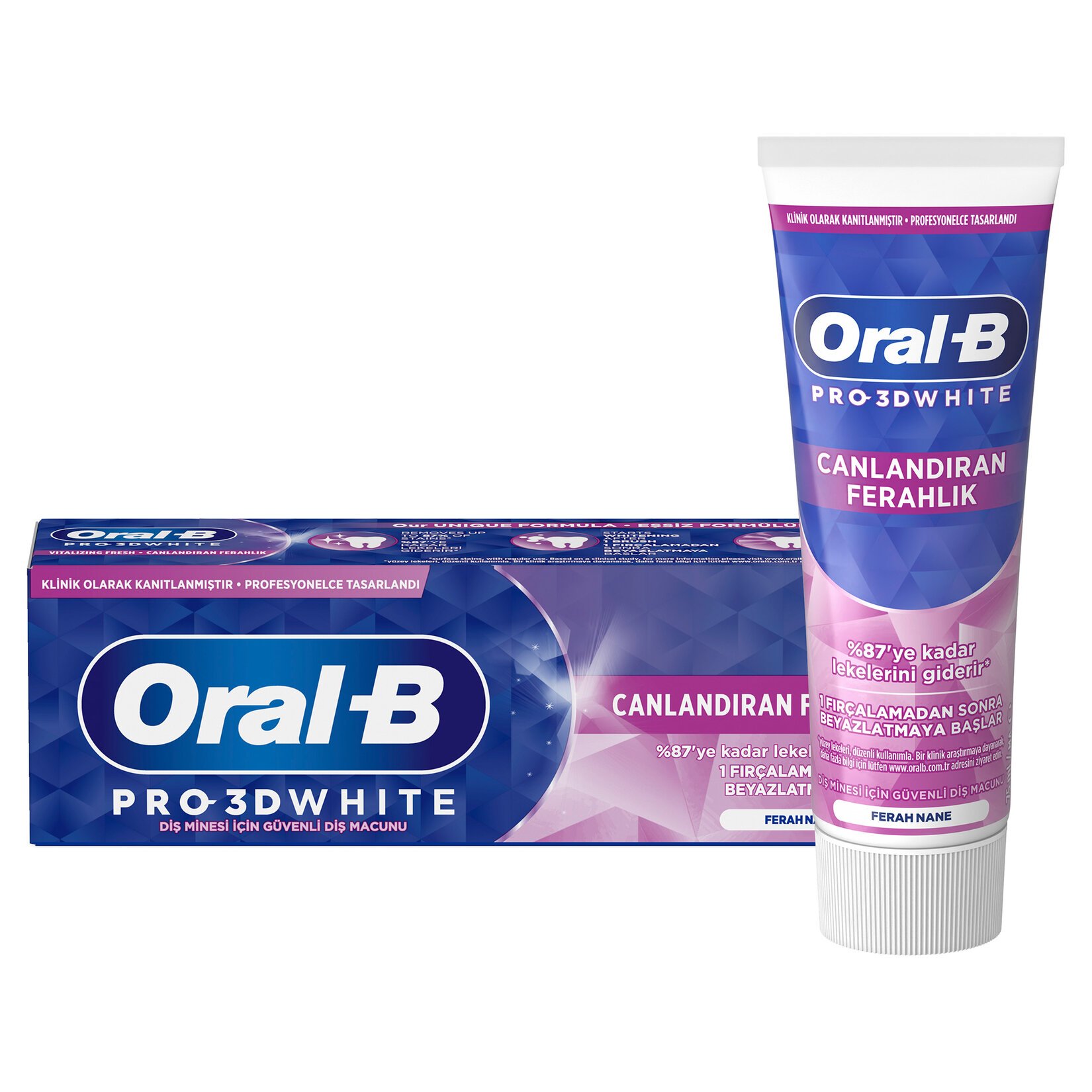 Oral-B Pro 3D White Canlandıran Ferahlık Diş Macunu 75 Ml