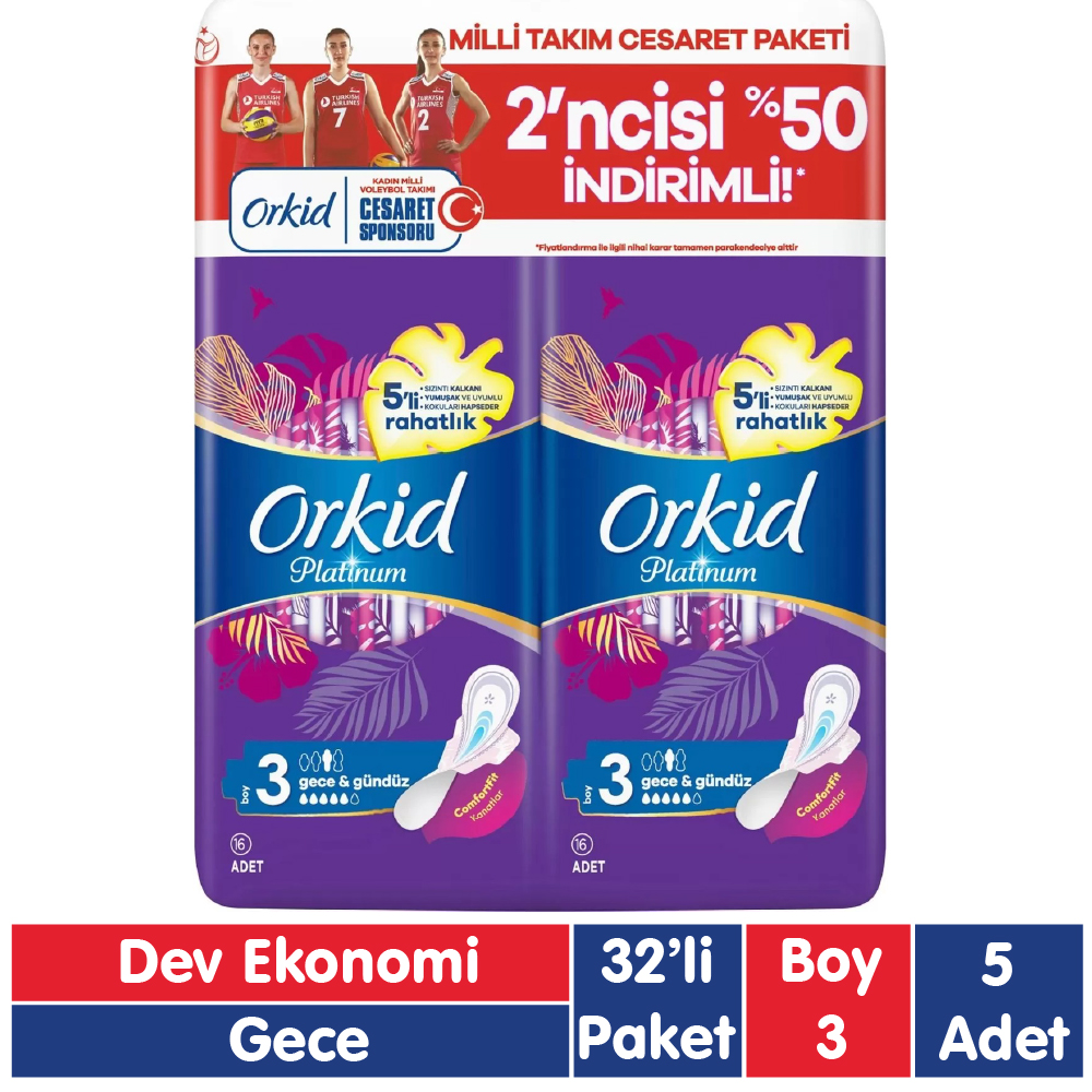 Orkid Platinum Gece Gündüz Ped 32x5 160 Adet