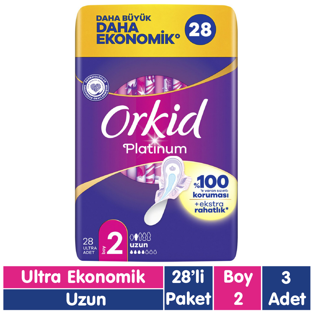 Orkid Platinum Uzun Ped 28x3 84 Adet