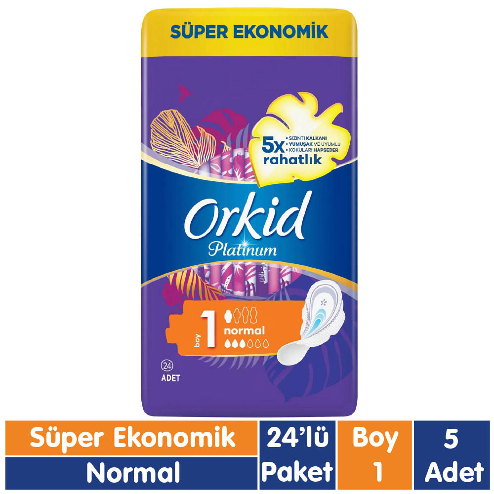 Orkid Platinum Süper Ekonomik Ped Normal 24x5 120 Adet