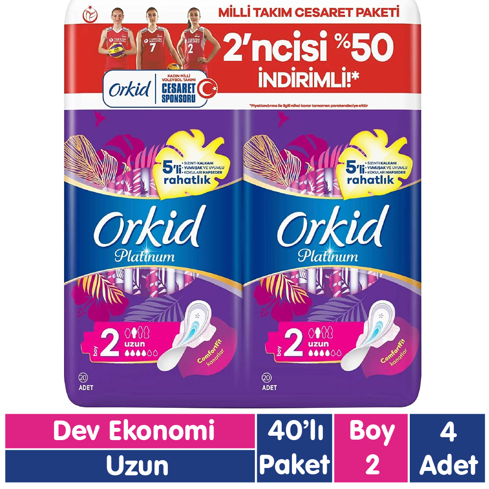 Orkid Platinum Uzun Ped 40x4 160 Adet