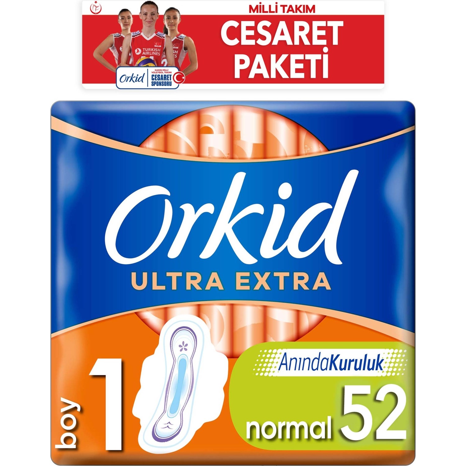 Orkid Ultra Extra Cesaret Paketi Normal Ped 52x2 104 Adet