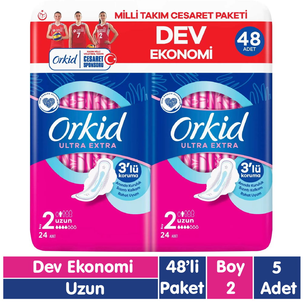 Orkid Ultra Extra Uzun Ped Cesaret Paketi 48x5 240 Adet