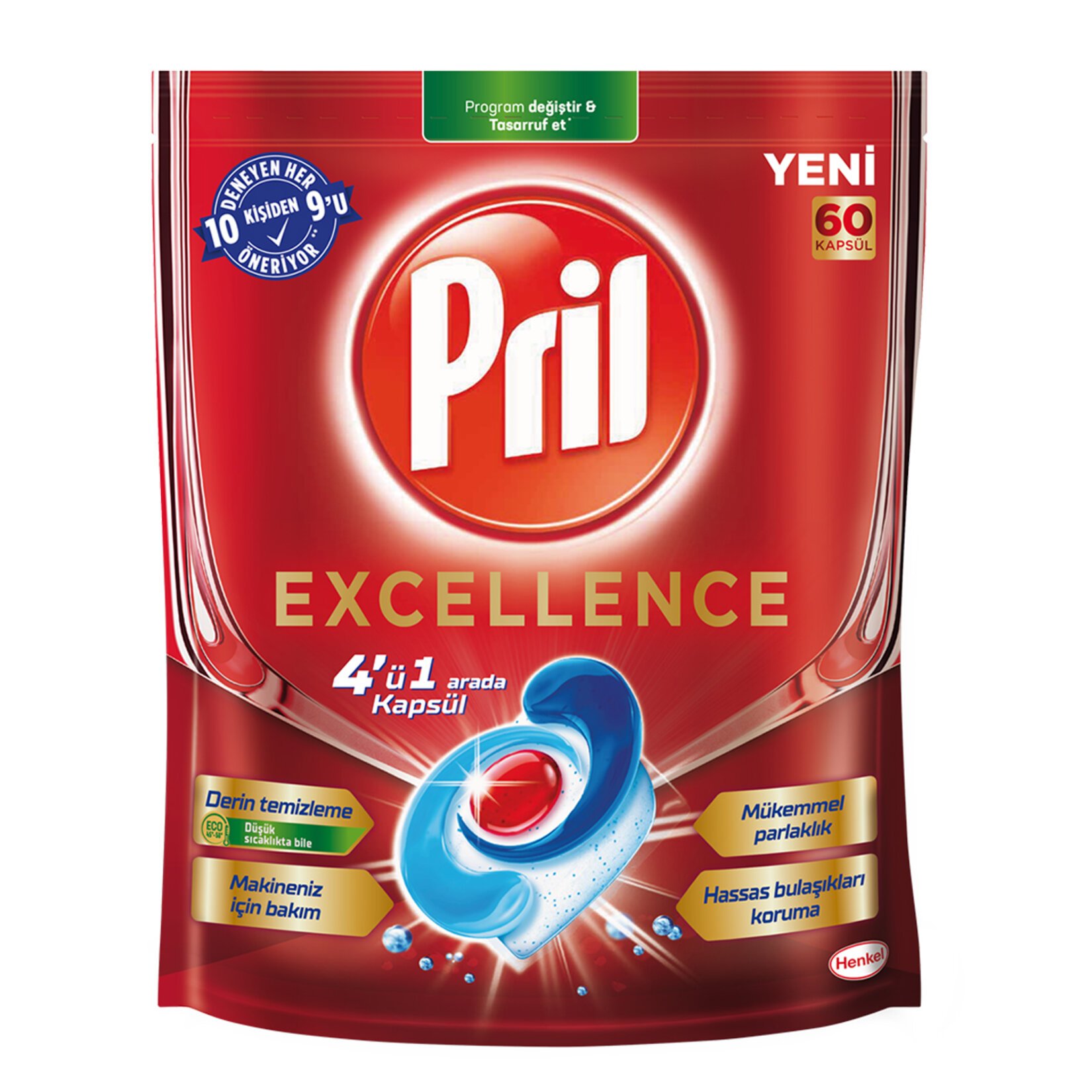 Pril Excellence Bulaşık Makinesi Deterjanı 60 Kapsül