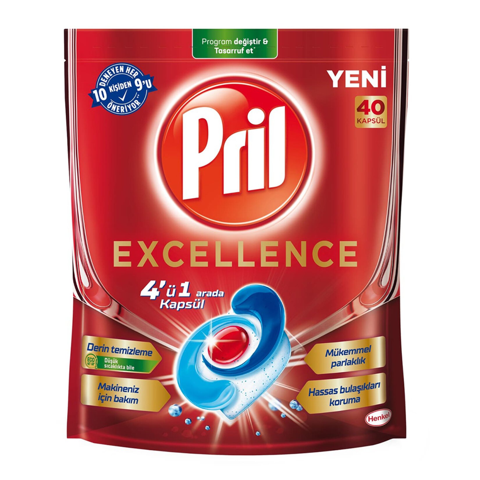 Pril Excellence Bulaşık Makinesi Deterjanı 40 Kapsül