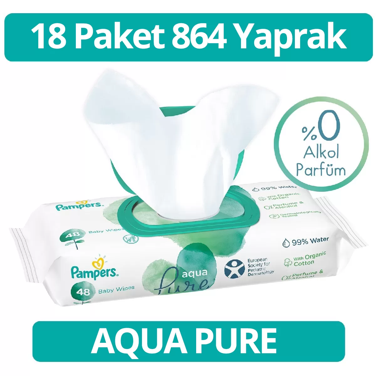 Prima Pampers Aqua Pure Islak Havlu Mendil 48x18 864 Yaprak