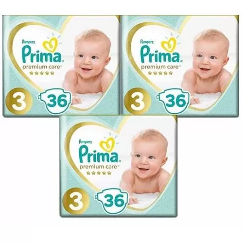 Prima Premium Care Bebek Bezi 3 Beden 6-10 Kg (3*36) 108 Adet