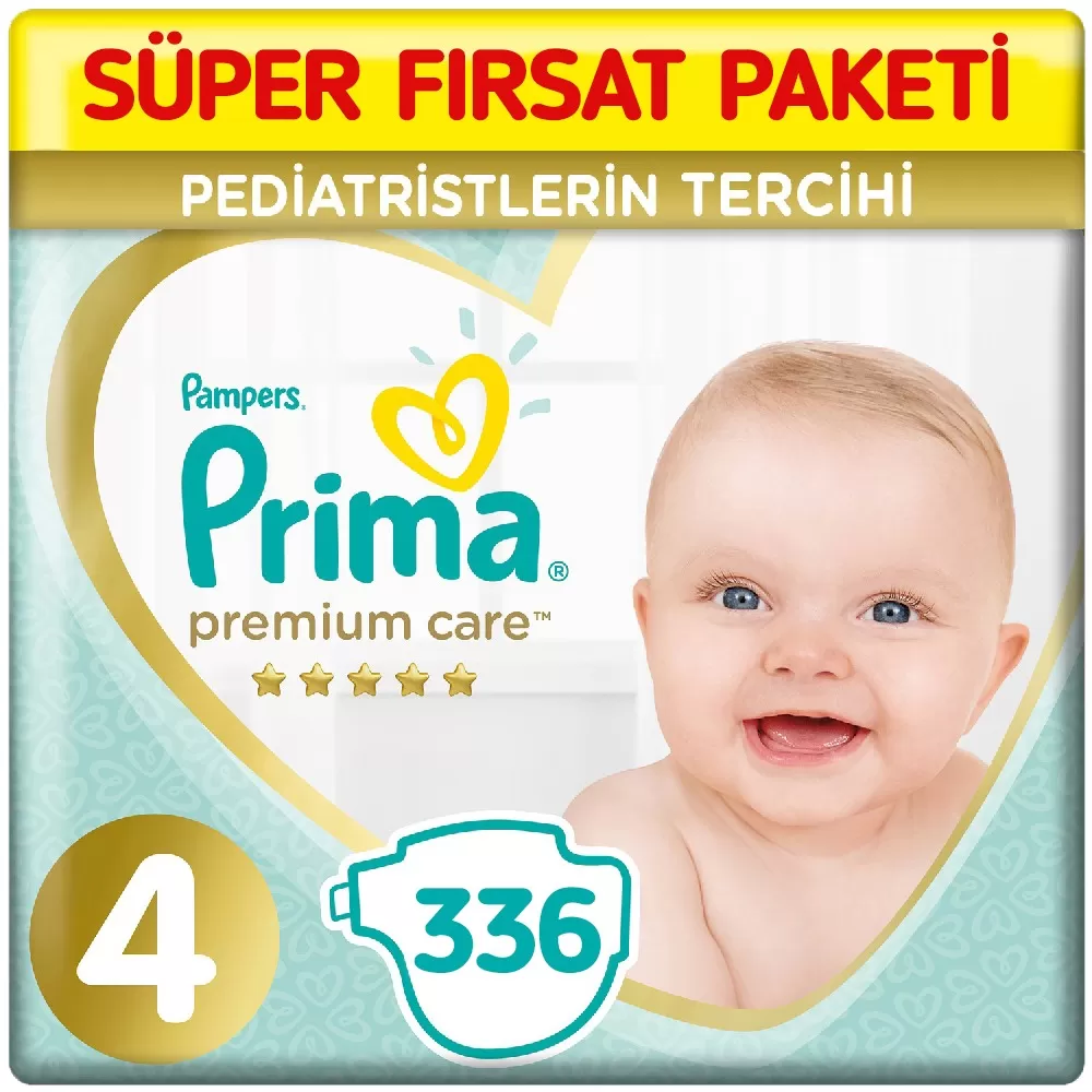 Prima Premium Care 4 Beden Bebek Bezi 84x4 336 Adet