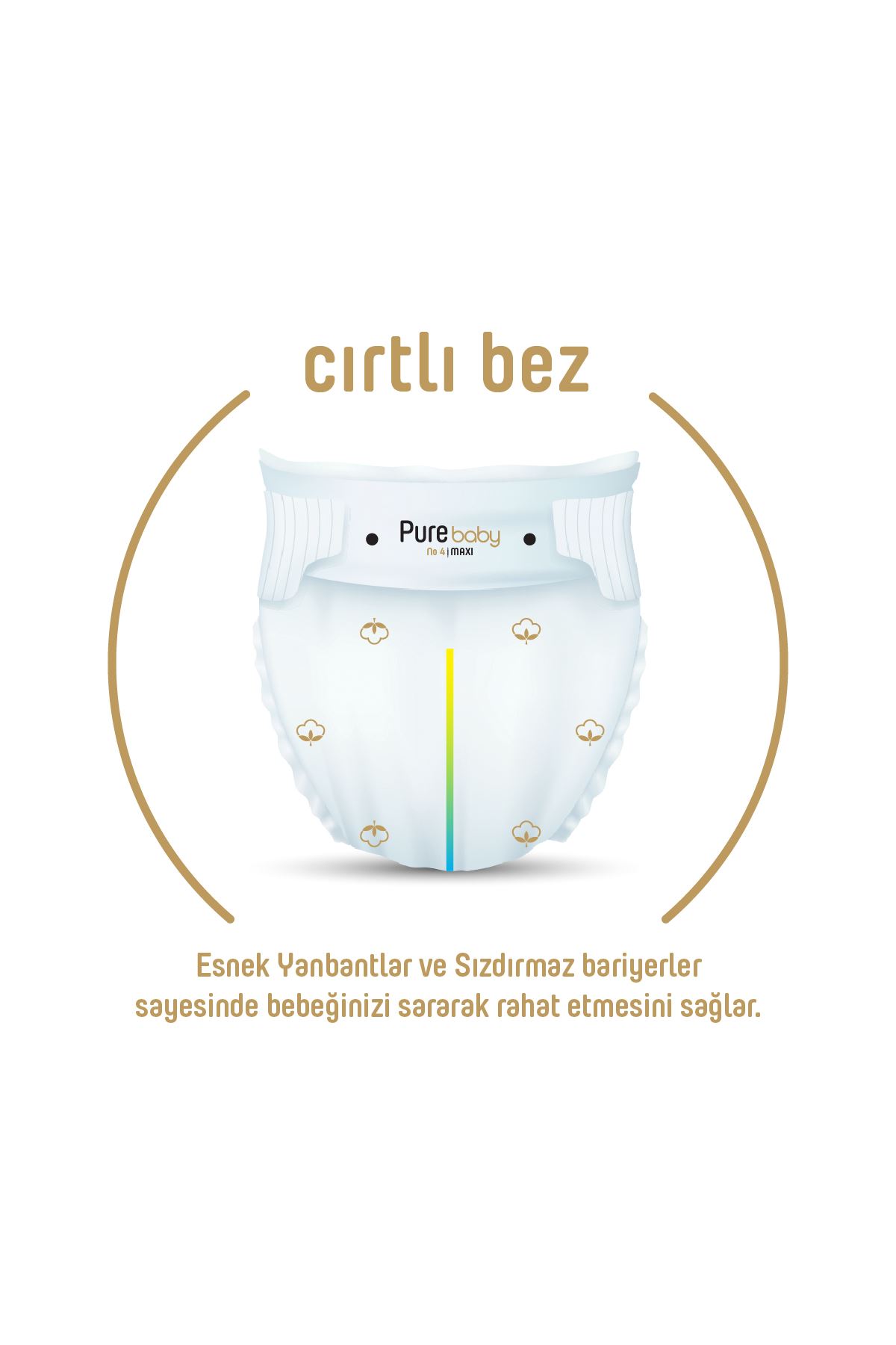 Pure Baby Organik Bebek Bezi Ekonomik Paket 4 Beden 100 Adet