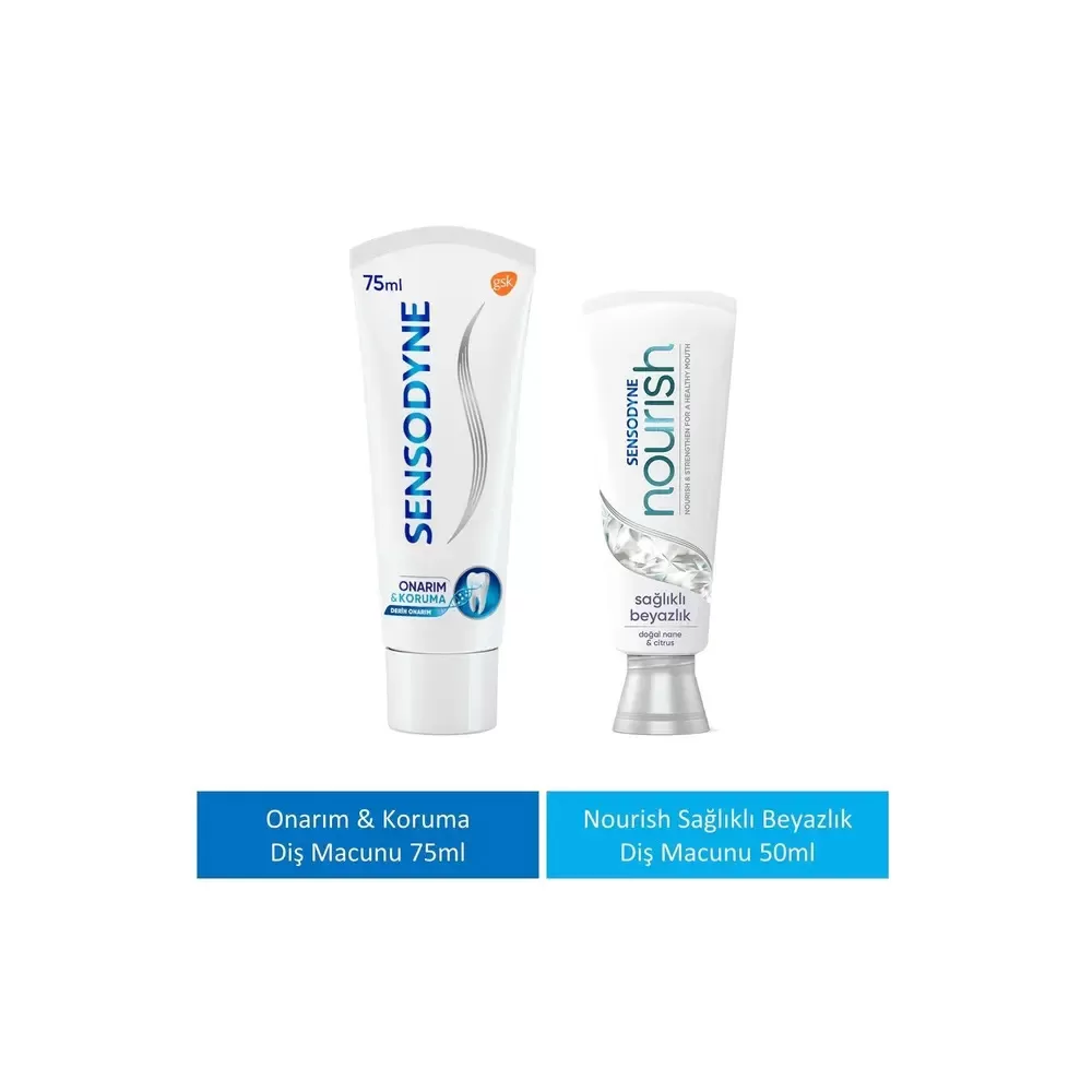 Sensodyne Onarım Koruma 75 Ml + Nourish Sağlıklı Beyazlık 50 Ml Diş Macunu