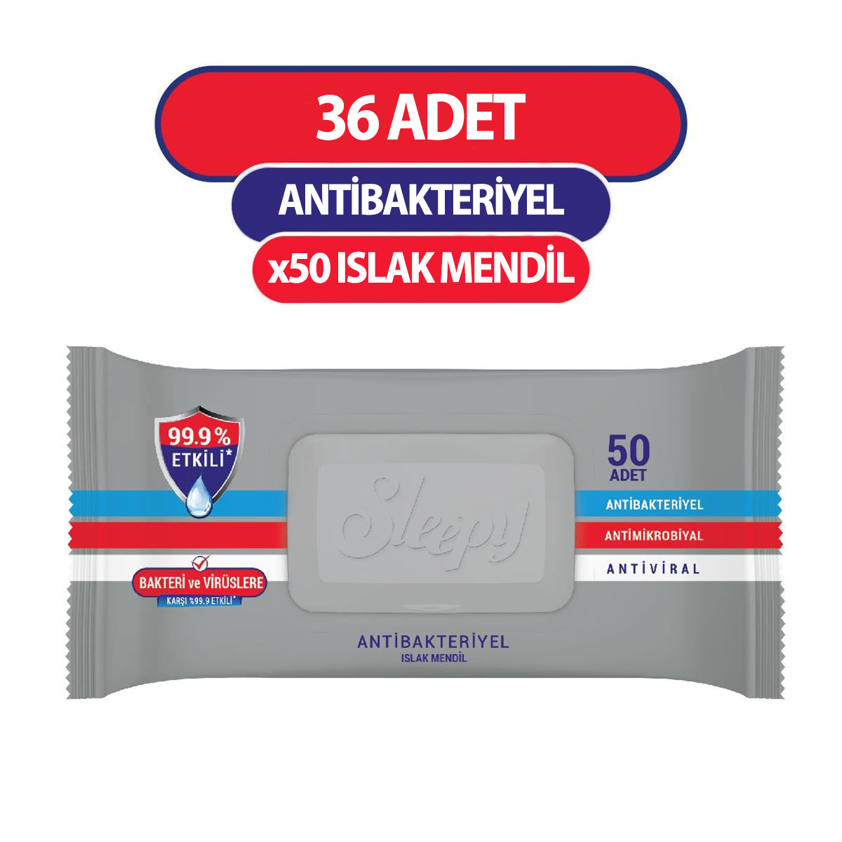 Sleepy Antibakteriyel Islak Havlu Mendil 50x36 1800 Yaprak