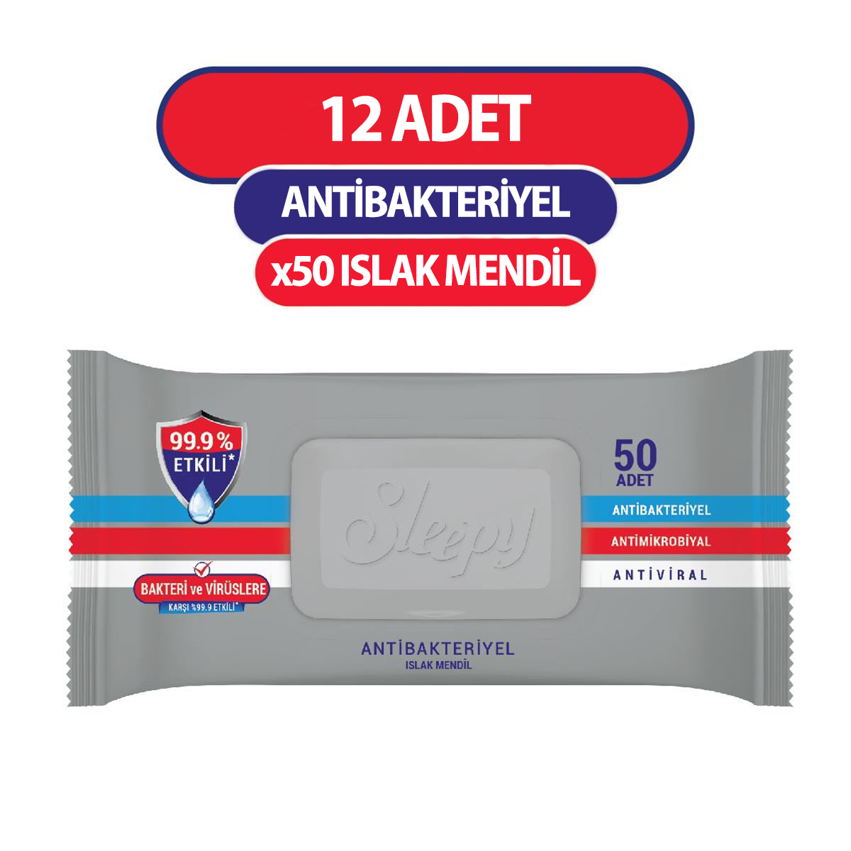 Sleepy Antibakteriyel Islak Havlu Mendil 50x12 600 Yaprak