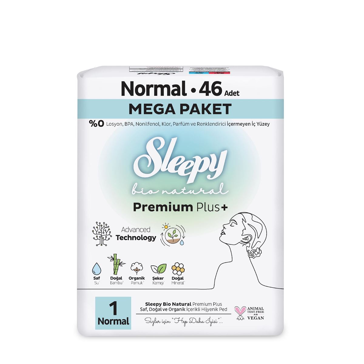 Sleepy Bio Natural Premium Plus Hijyenik Ped Mega Paket Normal 46x3 138 Adet Sleepy Bio Natural Premium Plus Hijyenik Ped Mega Paket Normal 46x3 138 Adet