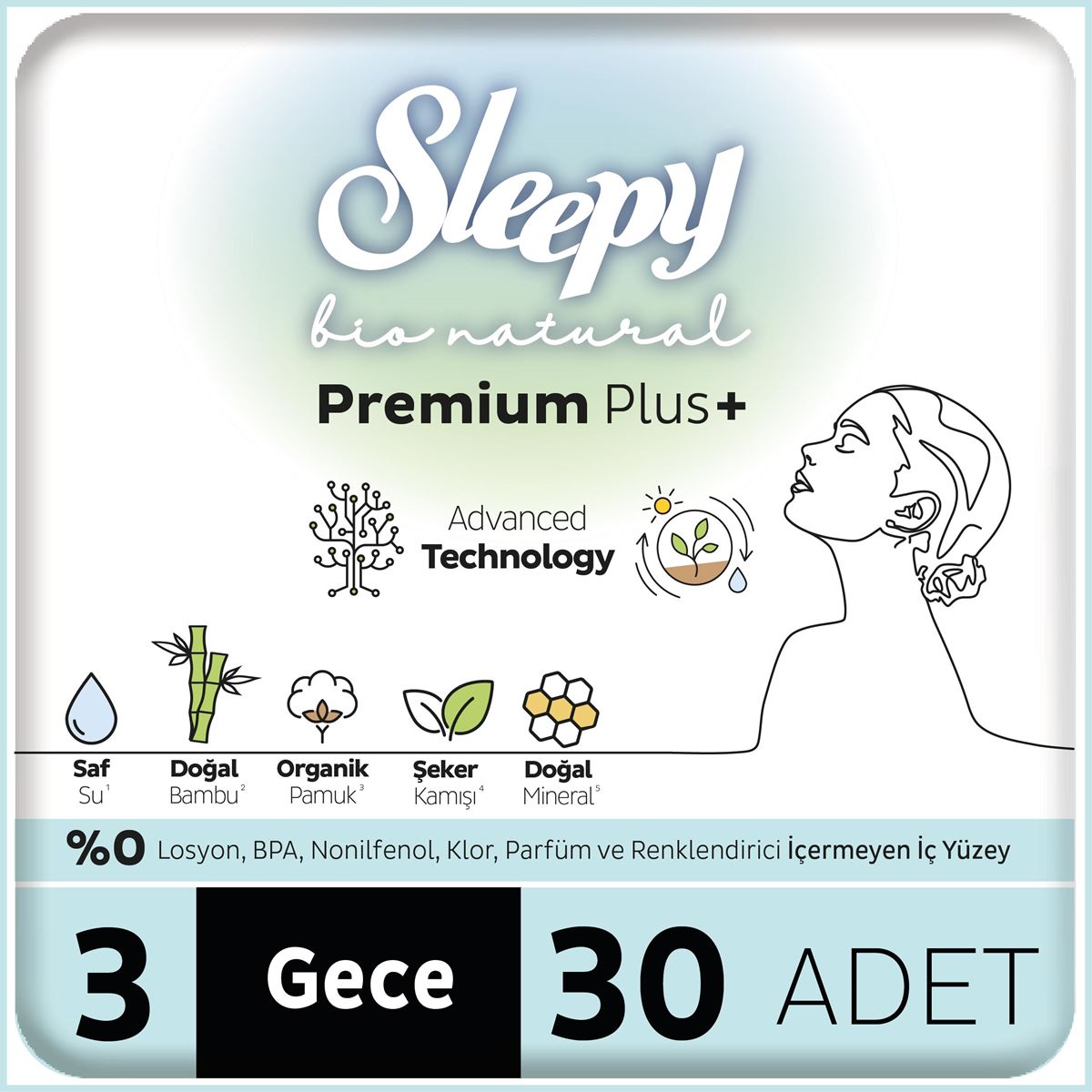 Sleepy Bio Natural Premium Plus Hijyenik Ped Mega Paket Gece 30x4 120 Adet Sleepy Bio Natural Premium Plus Hijyenik Ped Mega Paket Gece 30x4 120 Adet