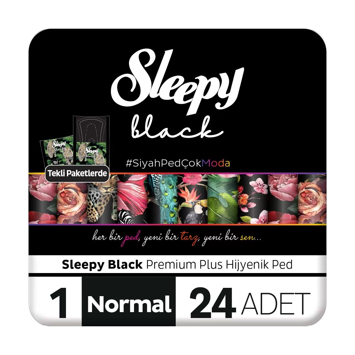 Sleepy Black Premium Plus Hijyenik Ped Normal 24x6 144 Adet Ped