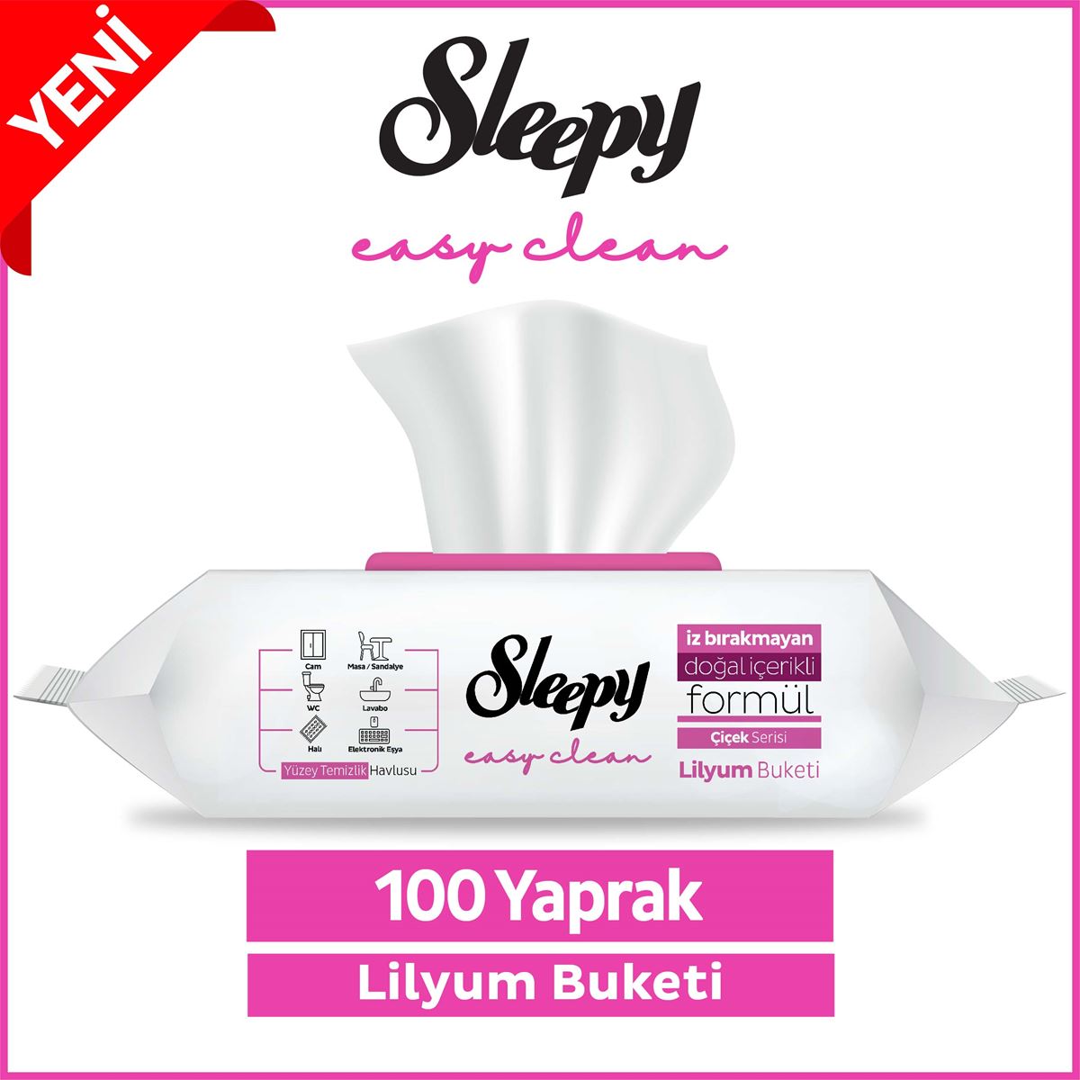 Sleepy Easy Clean Lilyum Buketi Yüzey Temizlik Havlusu 100x2 200 Yaprak