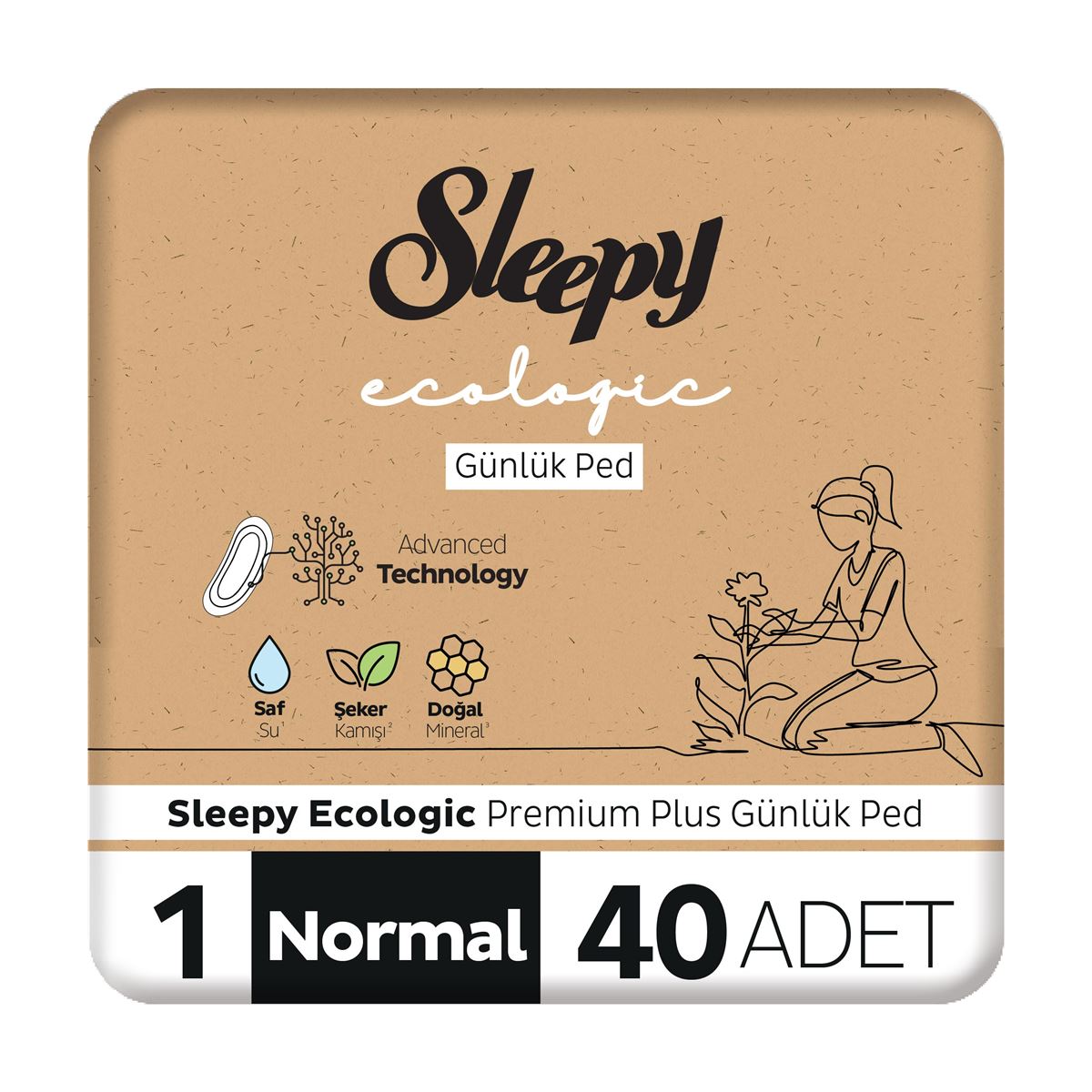 Sleepy Ecologic Premium Plus Günlük Ped Normal 40 Adet