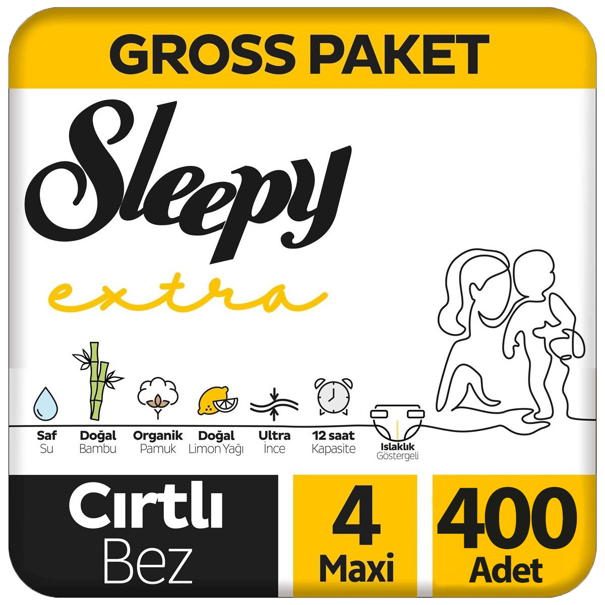 Sleepy Extra Bebek Bezi Gross Paket 4 Beden 100x4 400 Adet